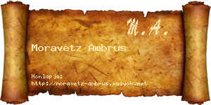 Moravetz Ambrus névjegykártya